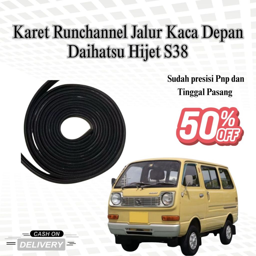 Karet Runchannel Jalur Kaca Depan Daihatsu Hijet S38 – Karet Jalur Kaca Depan / Seal Kaca Depan Hije