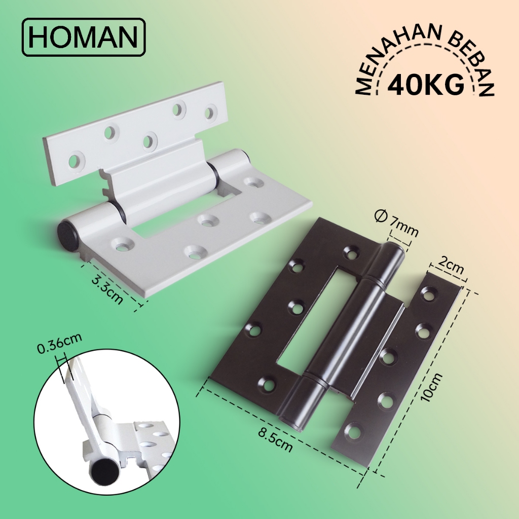 Engsel pintu toilet Homan Engsel pintu aluminium 40kg Engsel pintu kamar mandi Umum