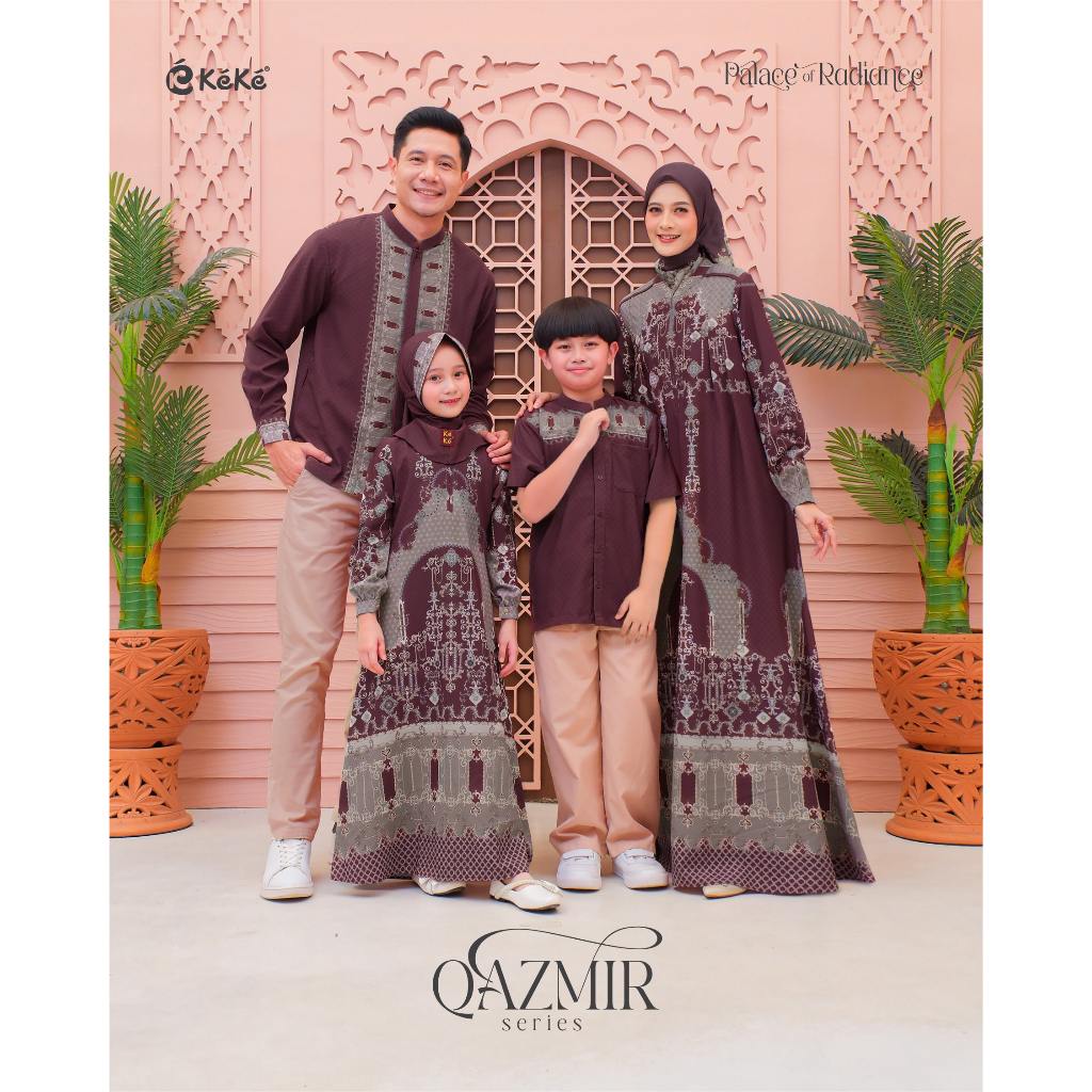 Baju Couple Keluarga  Sarimbit KeKe QAZMIR FAMILY MAROON Sarimbit KeKe 2026 Baju Couple Keluarga Leb