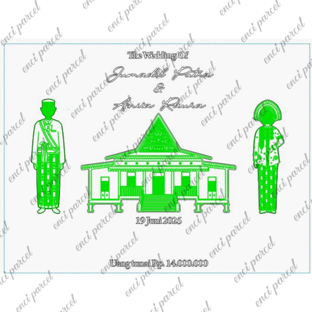 kode 316 set acc miniatur pengantin suku bugis sulawesi selatan sulsel logo rumah adat bangunan mela