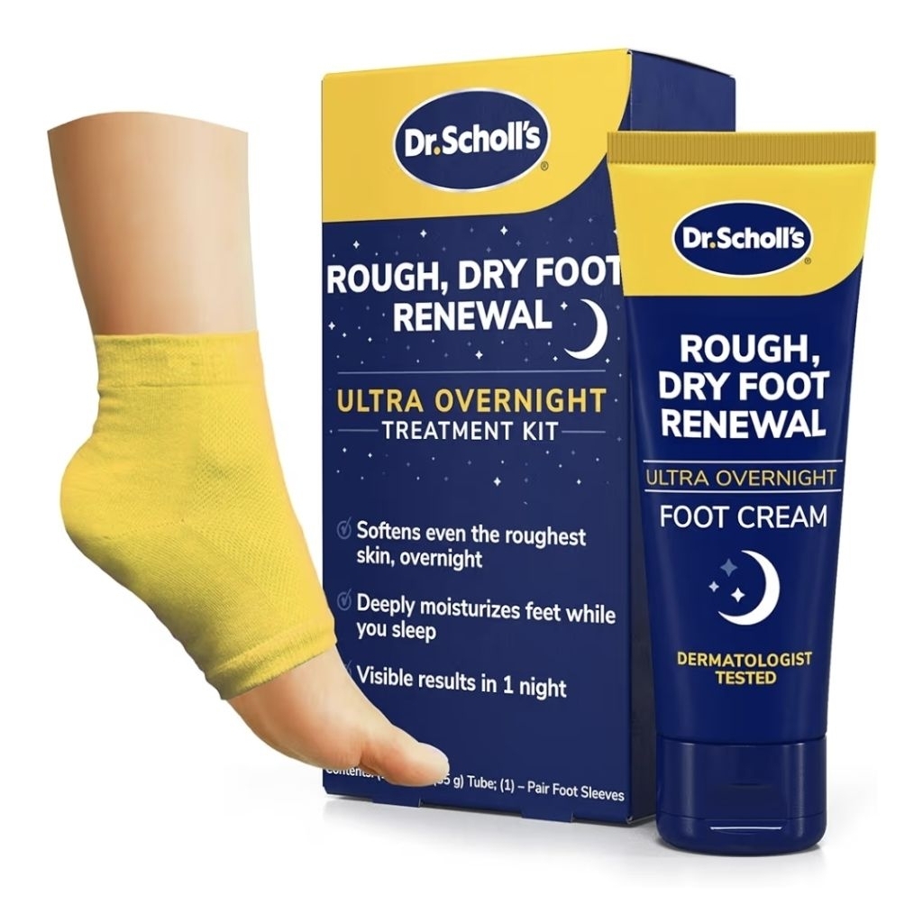 Dr. Scholl's Rough, Dry Foot Renewal Ultra Overnight Treatment with Overnight Foot Cream