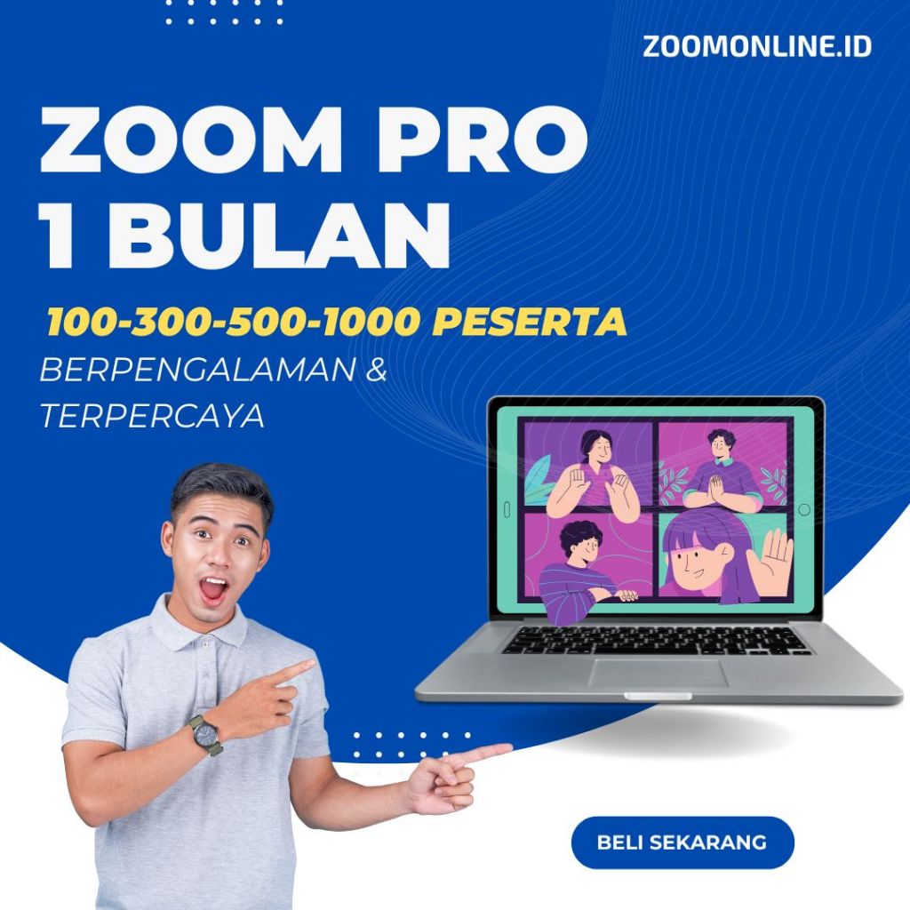 Zoom Pro 100 / 300 / 500 / 1000 Peserta 1 Bulan