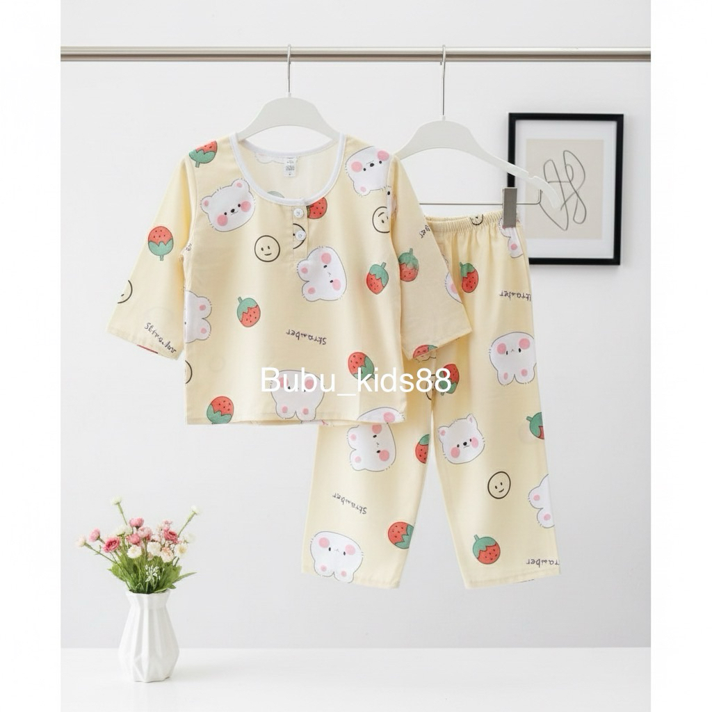 SETELAN RAYON ANAK IMPORT / PIYAMA RAYON KANCING / PIYAMA RAYON RENDA / PIYAMA RAYON ANAK / SETELAN 