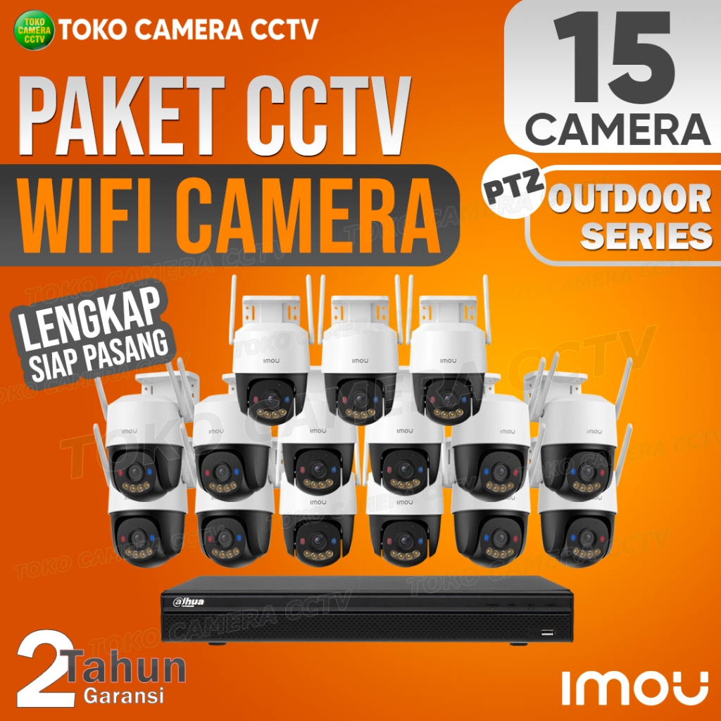 PAKET CCTV WIFI PTZ IMOU OUTDOOR 16 CHANNEL 15 KAMERA