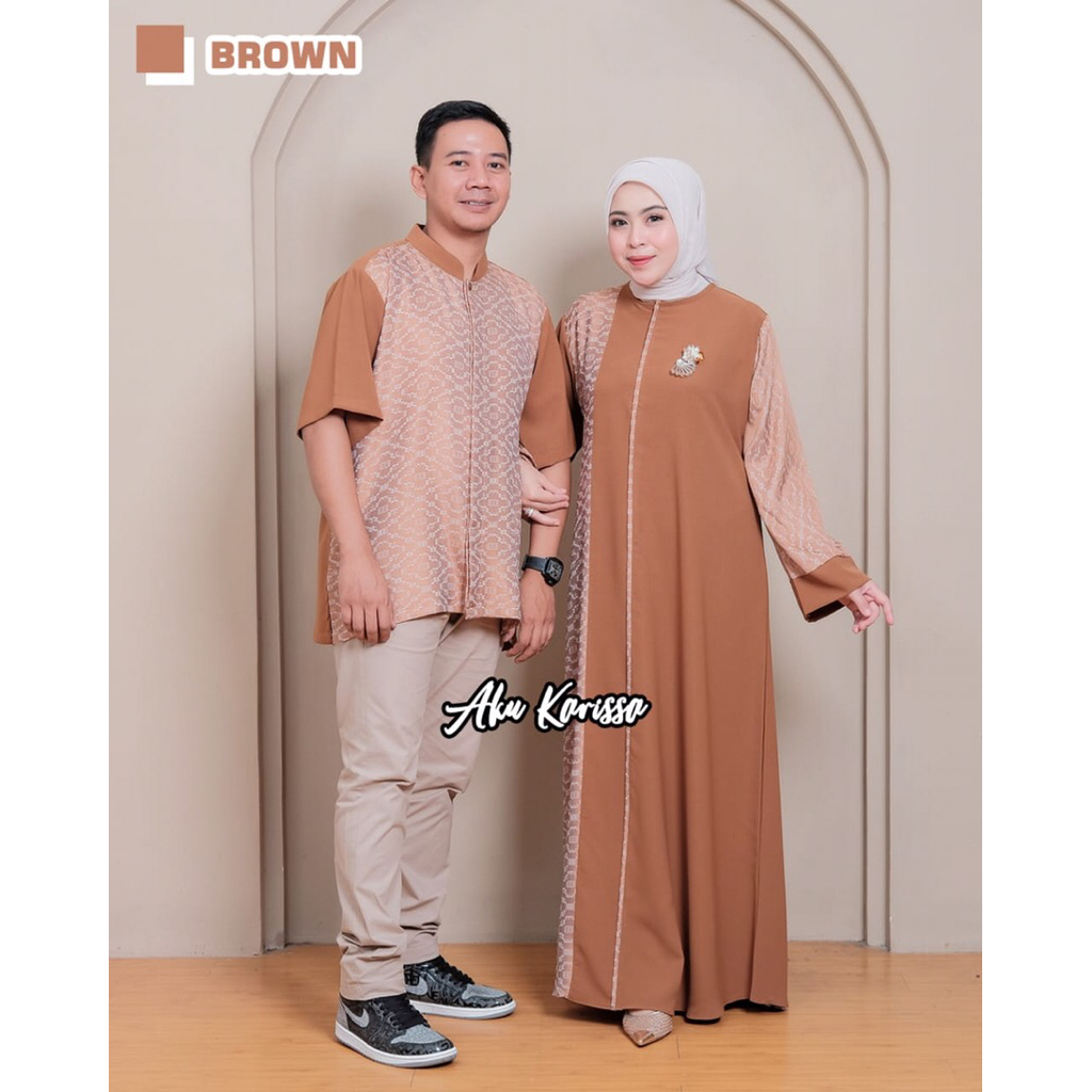 SET COUPLE BY AKU KARISSA BAHAN SABRINA MIX JAGUAR FASHION FAMILY OUTFIT RAYA KEKINIAN TERBARU