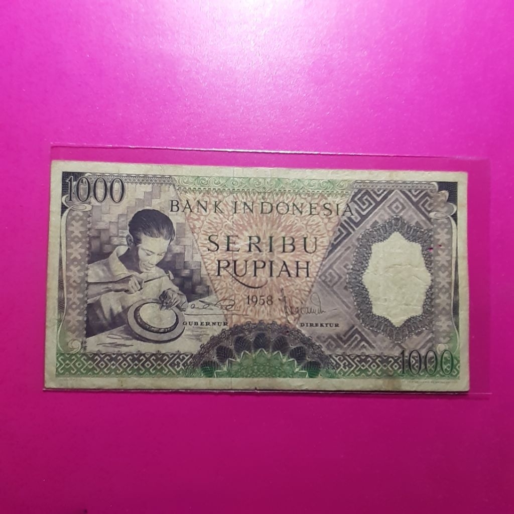 uang kuno 1000 rupiah seri pekerja 1958