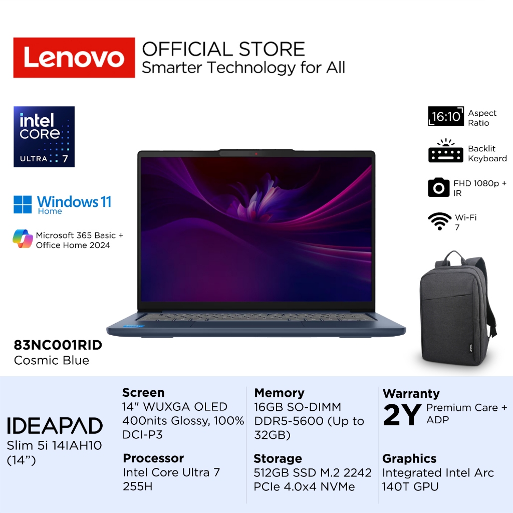 Lenovo IdeaPad Slim 5i 14IRH10R 5GID 5EID Intel Core 5 210H, Integrated Intel Graphics, RAM 16GB, SS