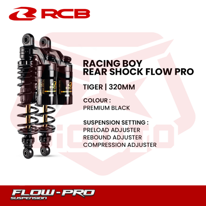 Shock Shockbreaker Tabung RCB Flow Pro Tiger 320mm Shock Belakang Tiger