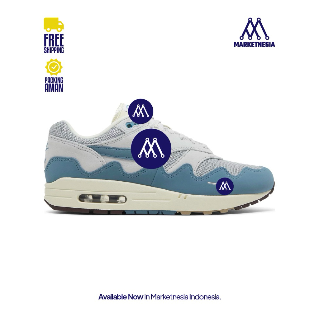 Sepatu Air Max 1 Patta Noise Aqua Blue