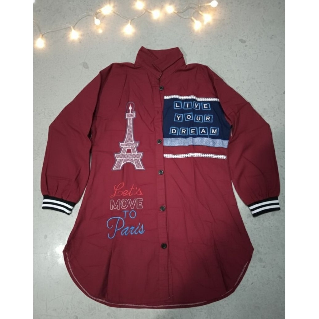 Kemeja Merah Maroon