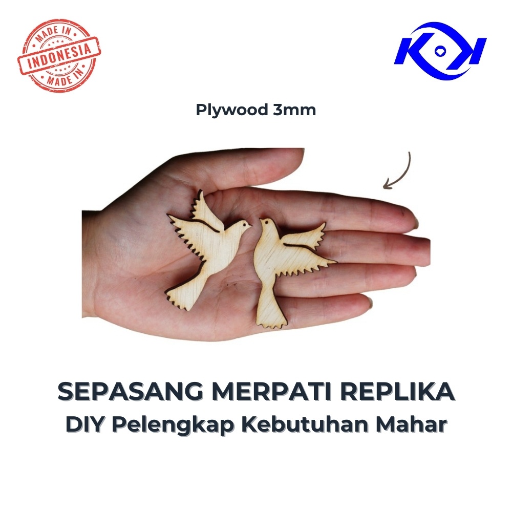 Cutting Burung Merpati / Plywood Chipboard untuk Hiasan Mahar