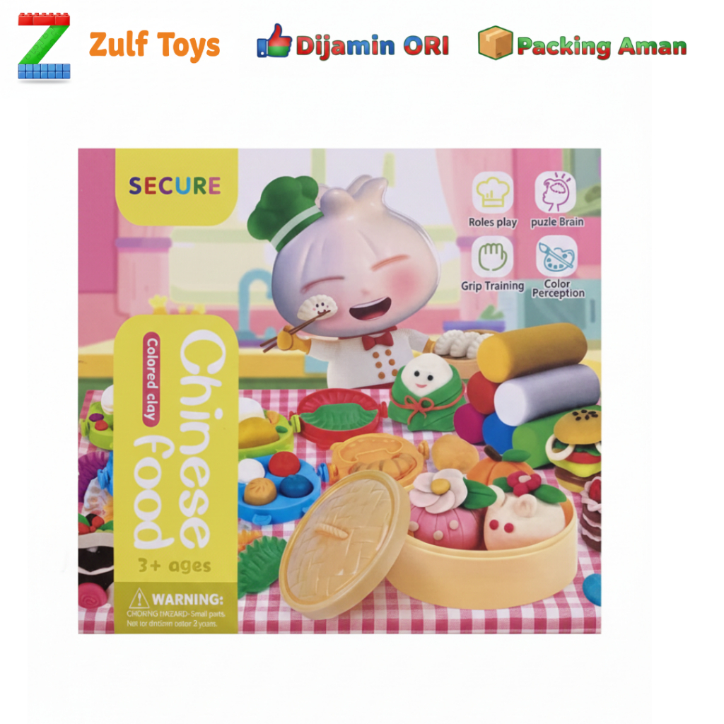 Clay Dimsum 6 Warna + Cetakan & Roller