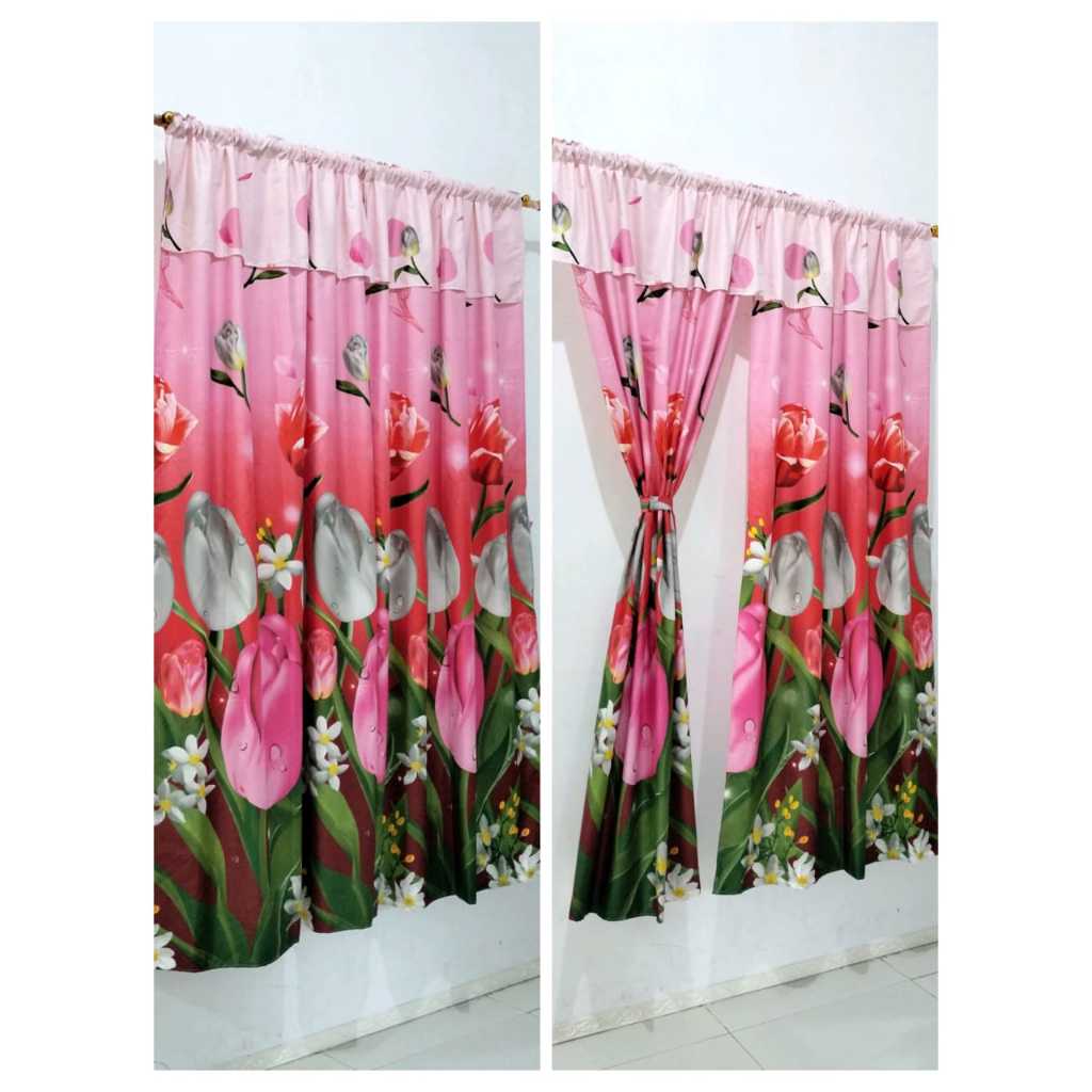 GORDEN SERUT PINTU PONI MOTIF BUNGA TULIP CANTIK