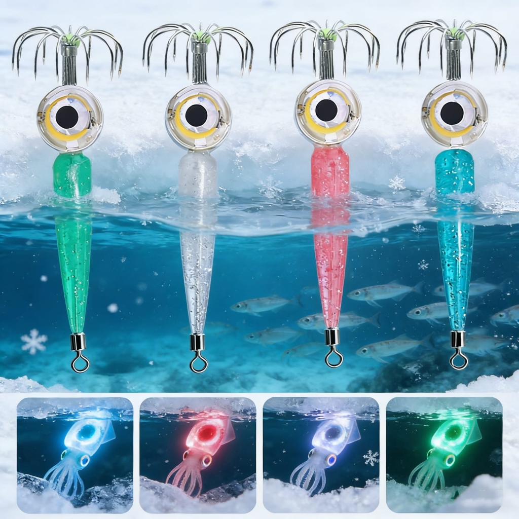 (Flash sale)7.5CM Umpan mata Cumi lampu LED RGB memancing cumi-cumi eging 3warna ready