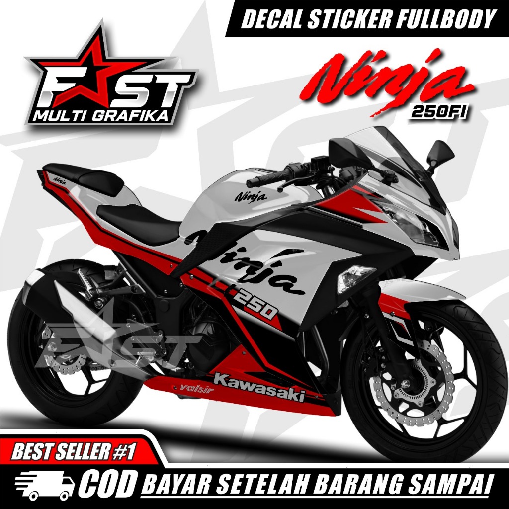 Decal Ninja Fi 250 Fullbody Racing Sticker Full Body racing Kawasaki Ninja FI 250 CC Striping Ninja 