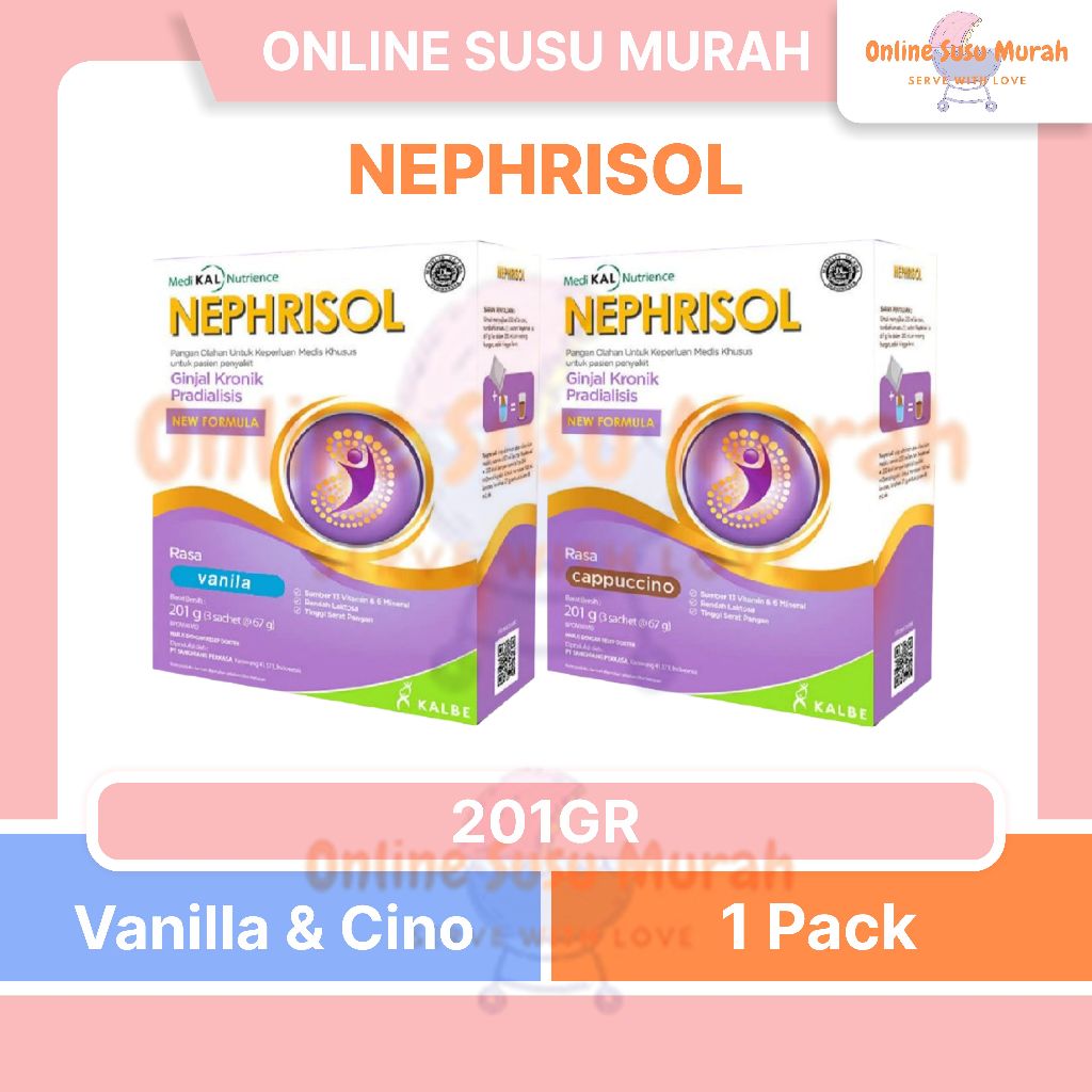 NEPHRISOL VANILA CAPPUCINO 201 GR CAPUCINO 201GR SUSU DEWASA SSKD