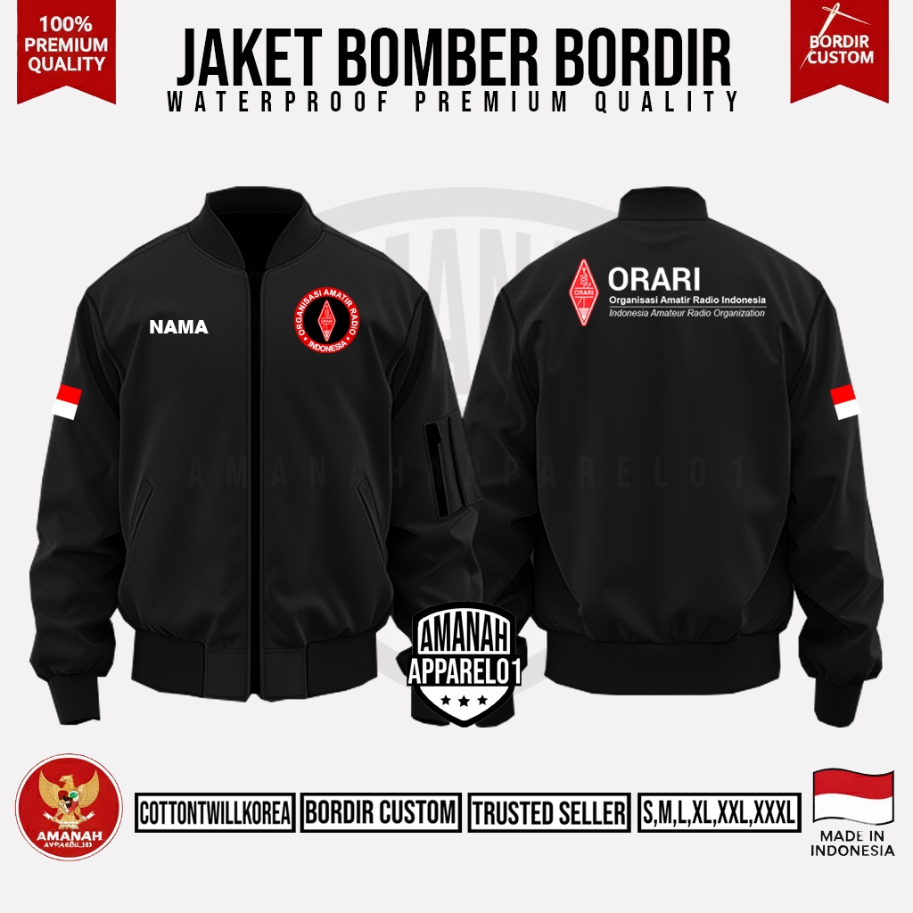 JAKET ORARI/JAKET BOMBER ORARI/JAKET ORARI ANTI AIR/ORGANISASI RADIO AMATEUR INDONESIA