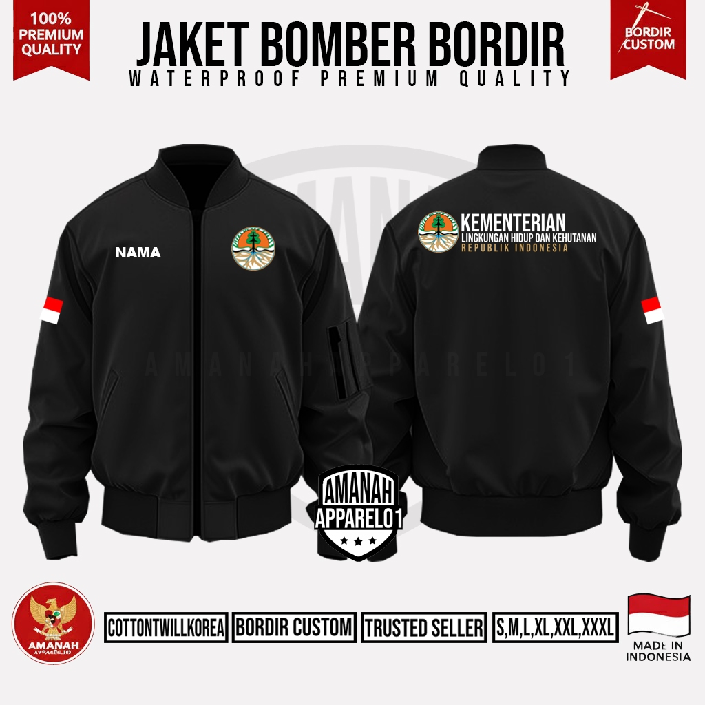 JAKET KEMENTERIAN LINGKUNGAN HIDUP DAN KEHUTANAN - JAKET CUSTOM BORDIR DESAIN SENDIRI