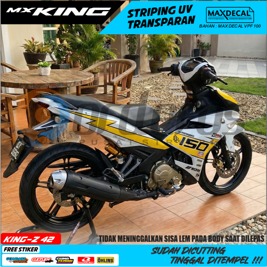 Striping Mx King 150 Transparan Custom Liberty Walk Warna Yellow|Kuning Bahan Max Decal King-Z 42
