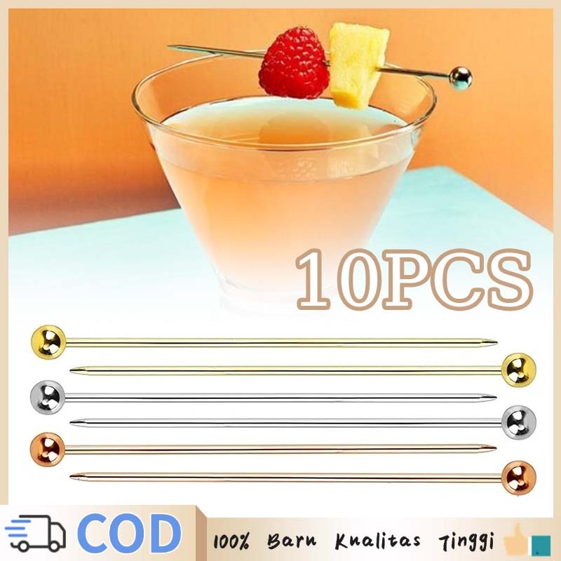 Tusukan Besi Cocktail Pick Cocktail Skewer Ball Head Cocktail Pick Stainless Steel