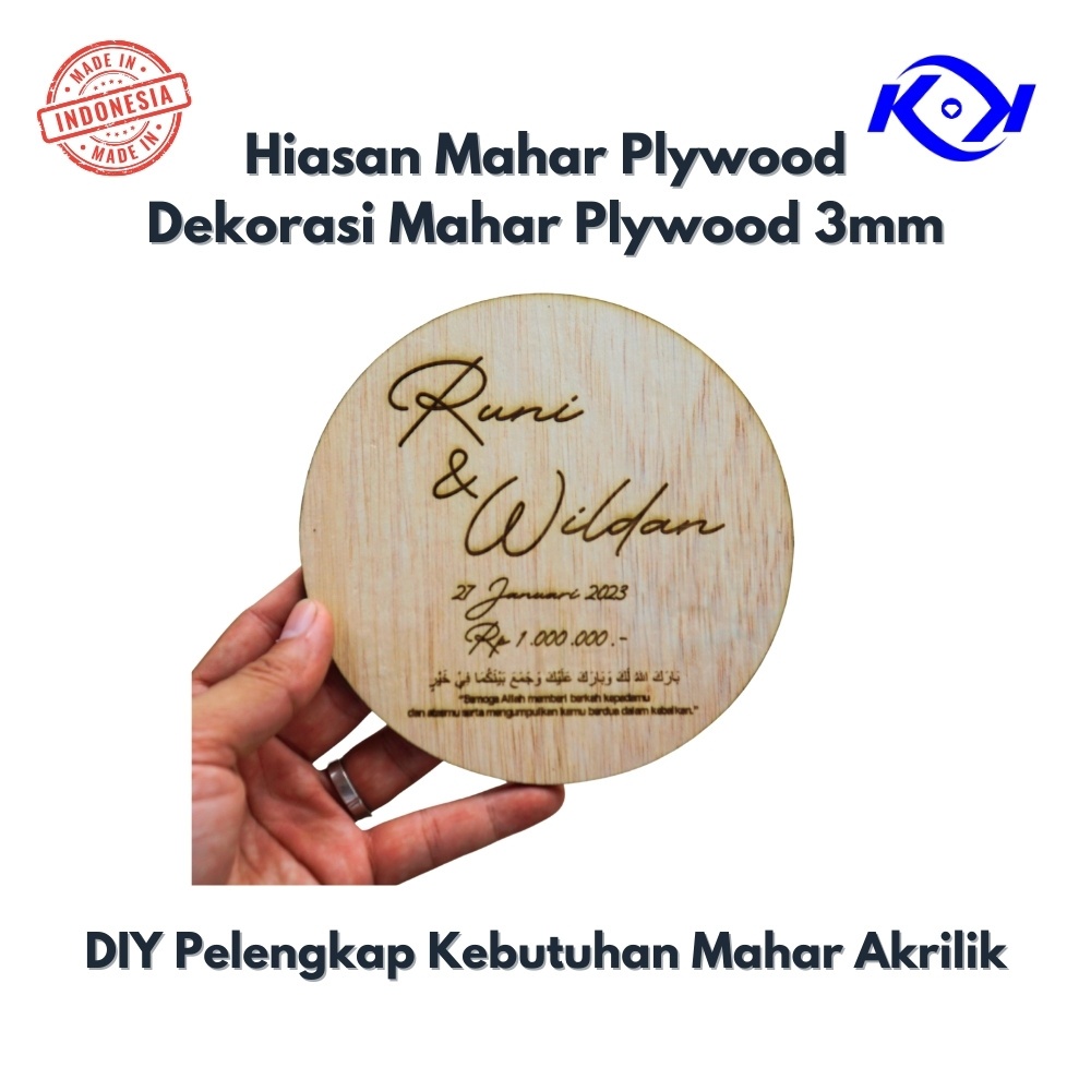 Kayu Plywood Grafir nama hiasan bingkai mahar
