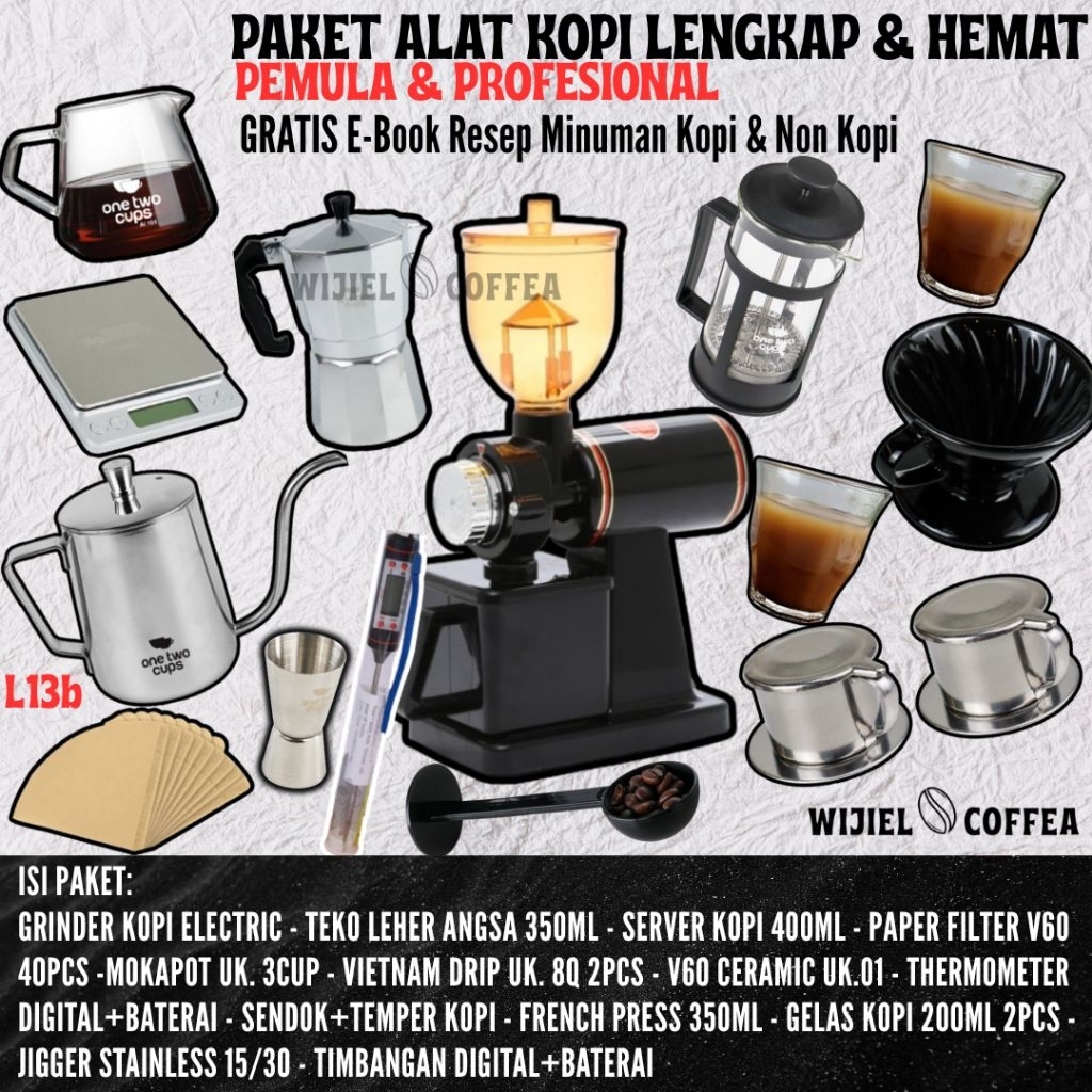PAKET ALAT KOPI MANUAL BREW - PAKET LENGKAP USAHA COFFEE SHOP - Alat Kopi Rumahan - Paket Alat Kopi 