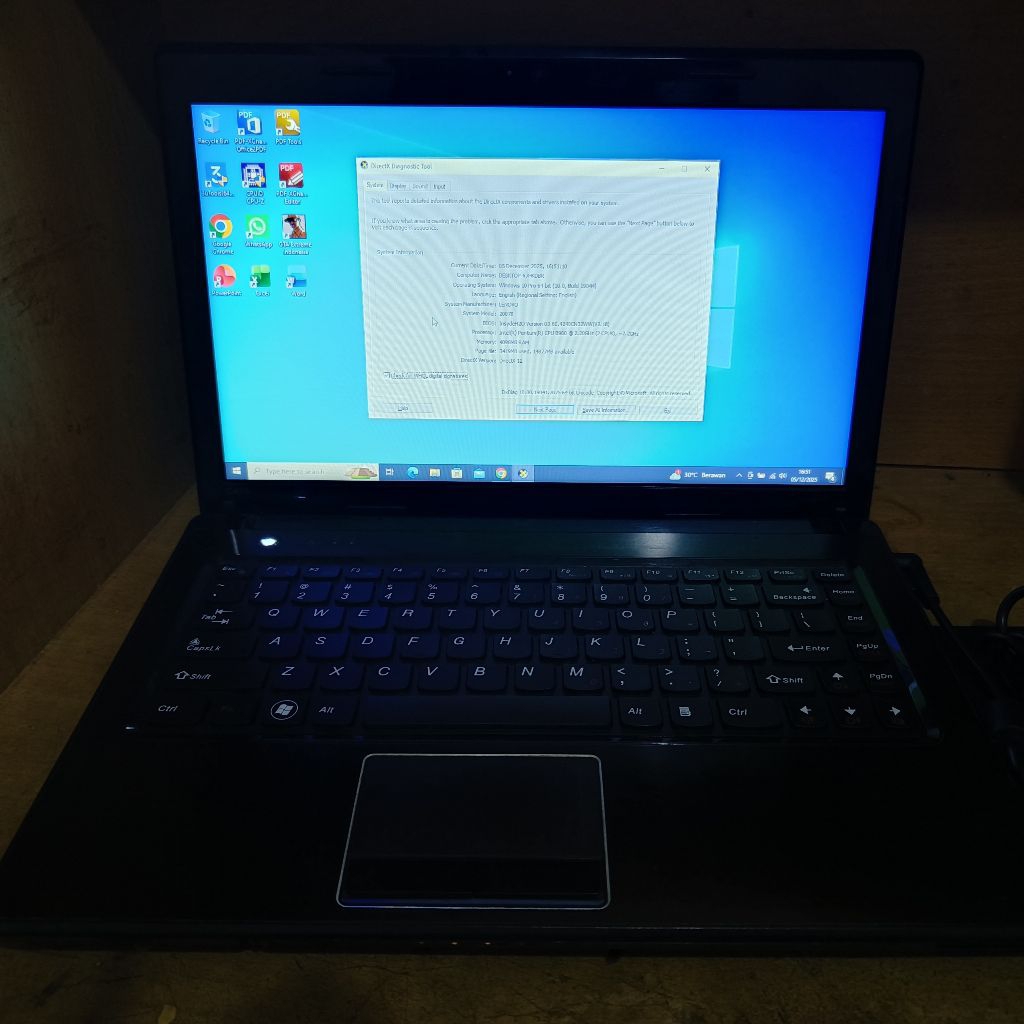 Laptop Lenovo G470 Ram 4GB SSD 256GB Bekas/Second