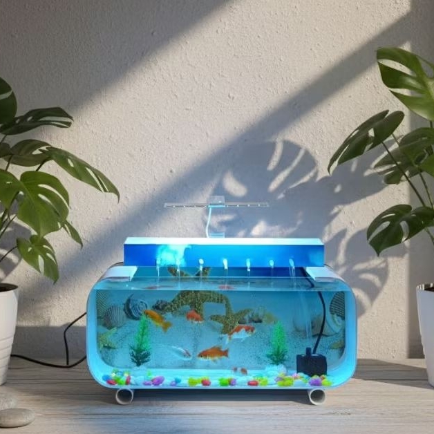 Akuarium mini JUMBO Ukuran 40CM full set aquarium ikan hias akrilik best seller