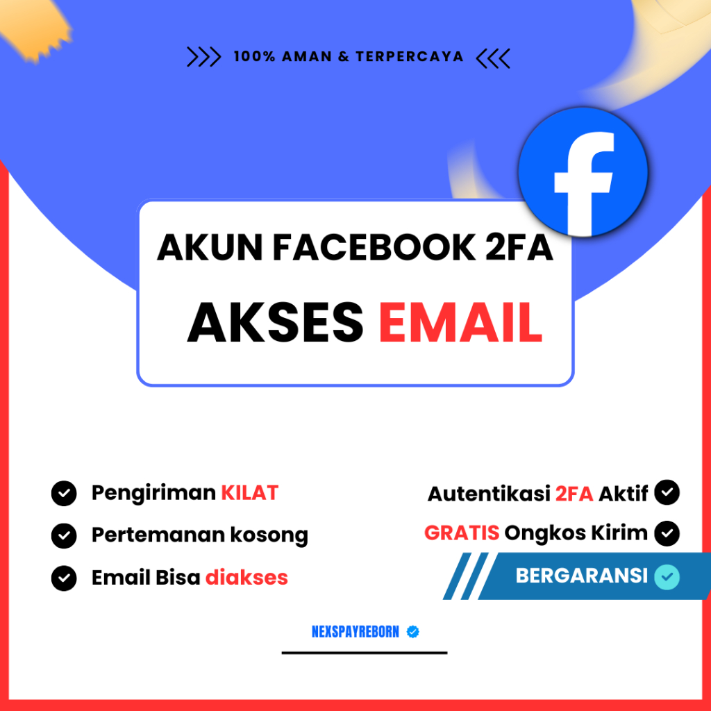 Akun facebook 2fa dengan akses email full | akun fb | akun facebook email bisa diakses BERGARANSI