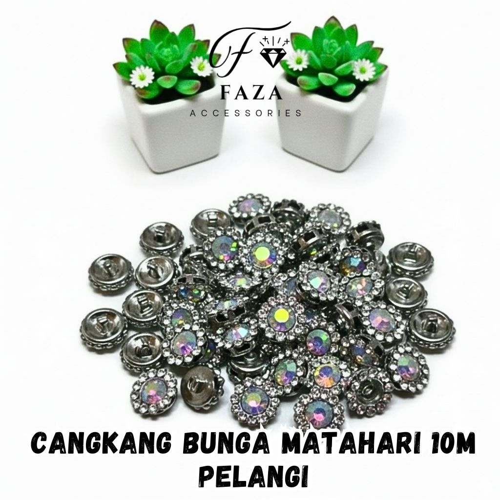 [12 Pcs] Cangkang Bunga Matahari 10M Pelangi / Diamond Cangkang / Payet Cangkang / Mute Cangkang / C