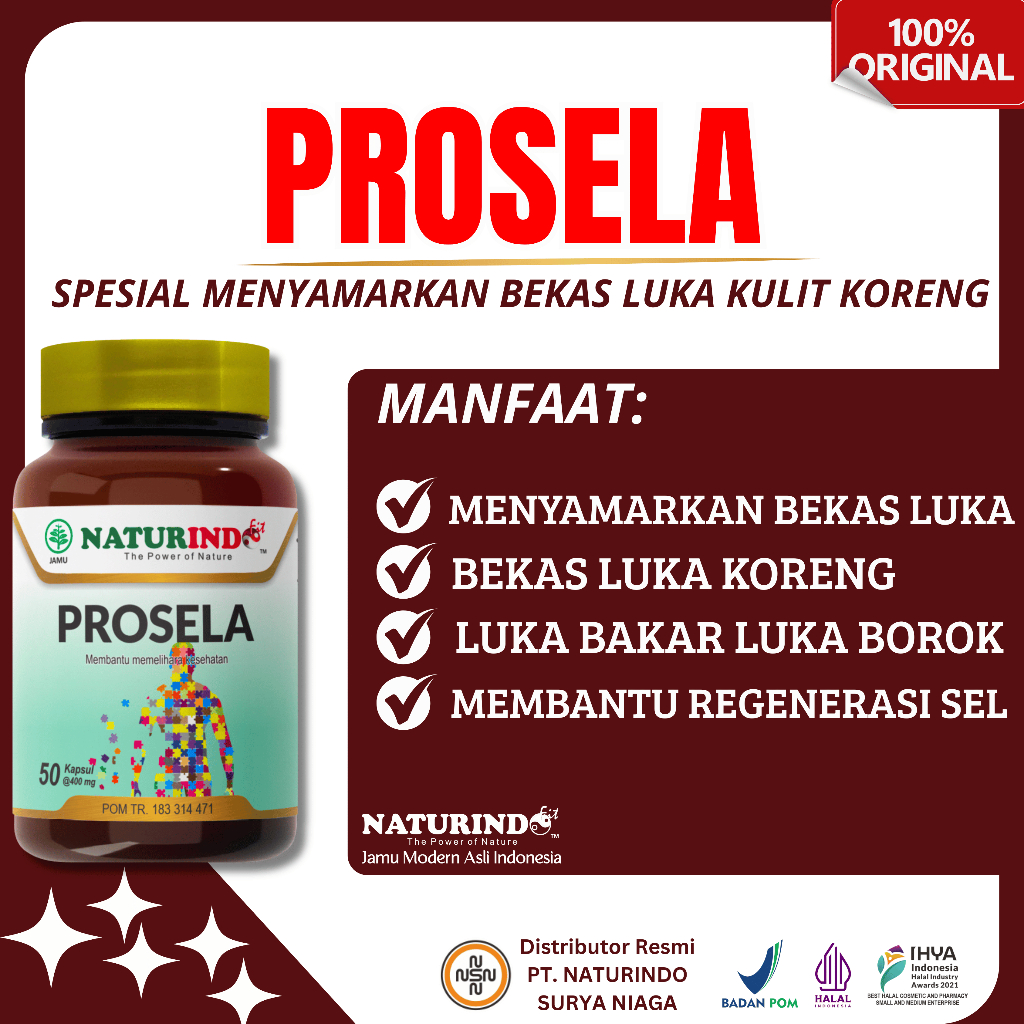 PROSELA - NATURINDO Obat Menghilangkan Bekas Luka Jerawat Koreng Borok Menghitam Paling Ampuh