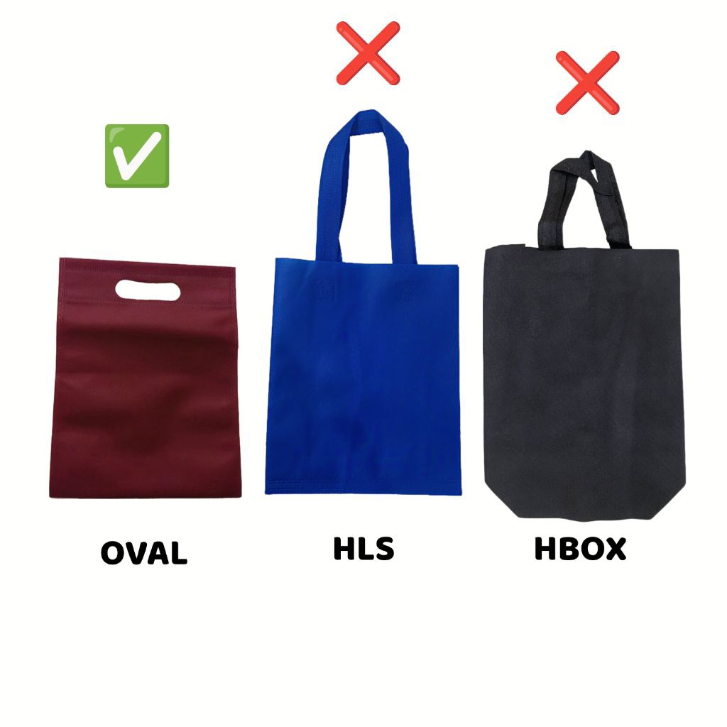 goodiebag tas kain spunbond OVAL 20x25 murah