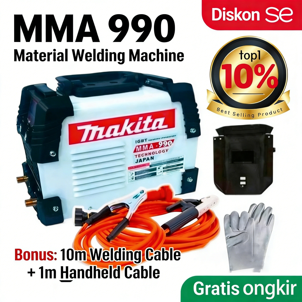 MAKITA Mesin Las Inverter mesin las listrik 450 watt MMA 990 IGBT 450 watt / Mesin las mini / Mesin 
