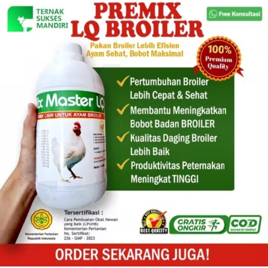 MIX MASTER LQ BROILER - Premix Cair Untuk Broiler