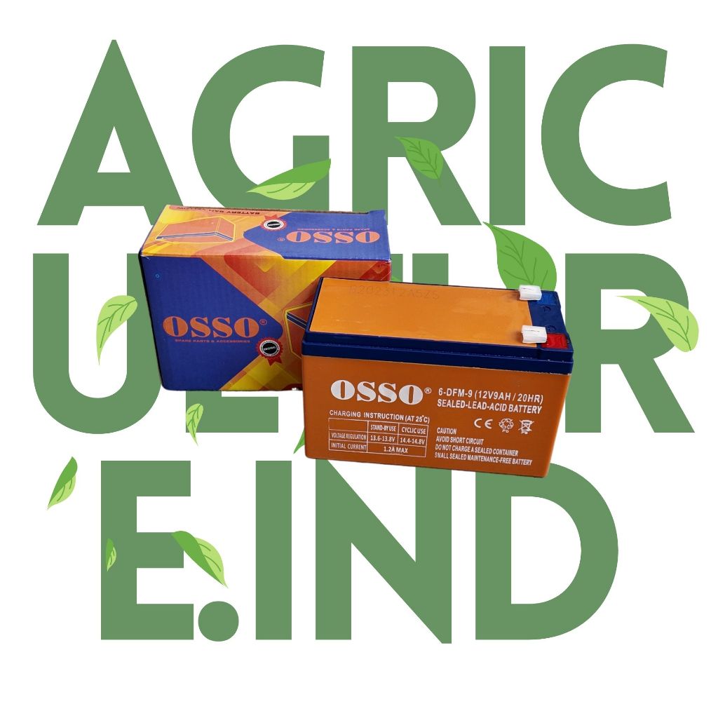 aki sprayer elektrik original osso 12v 9ah