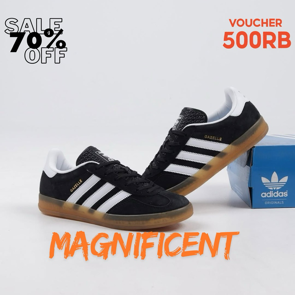 Adidas Gazelle Indoor Black White Gum