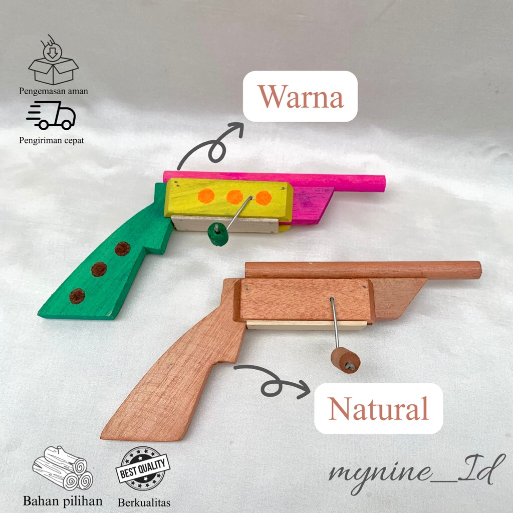 Mainan Anak Etek Jadul Pistol Kayu Mainan Tembakan Kayu Tradisional Murah Berkualitas Mynine_Id