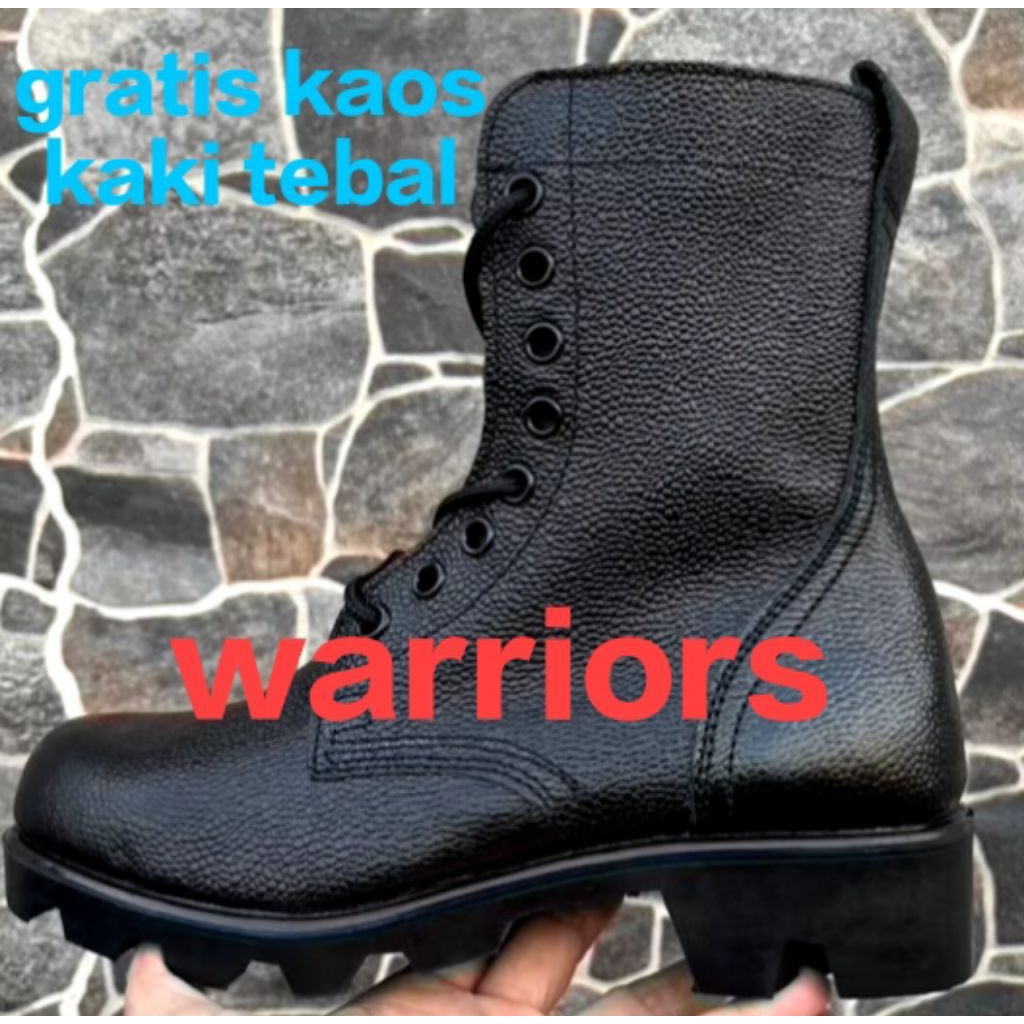 sepatu pdl kulit jeruk sol radial TNI warriors