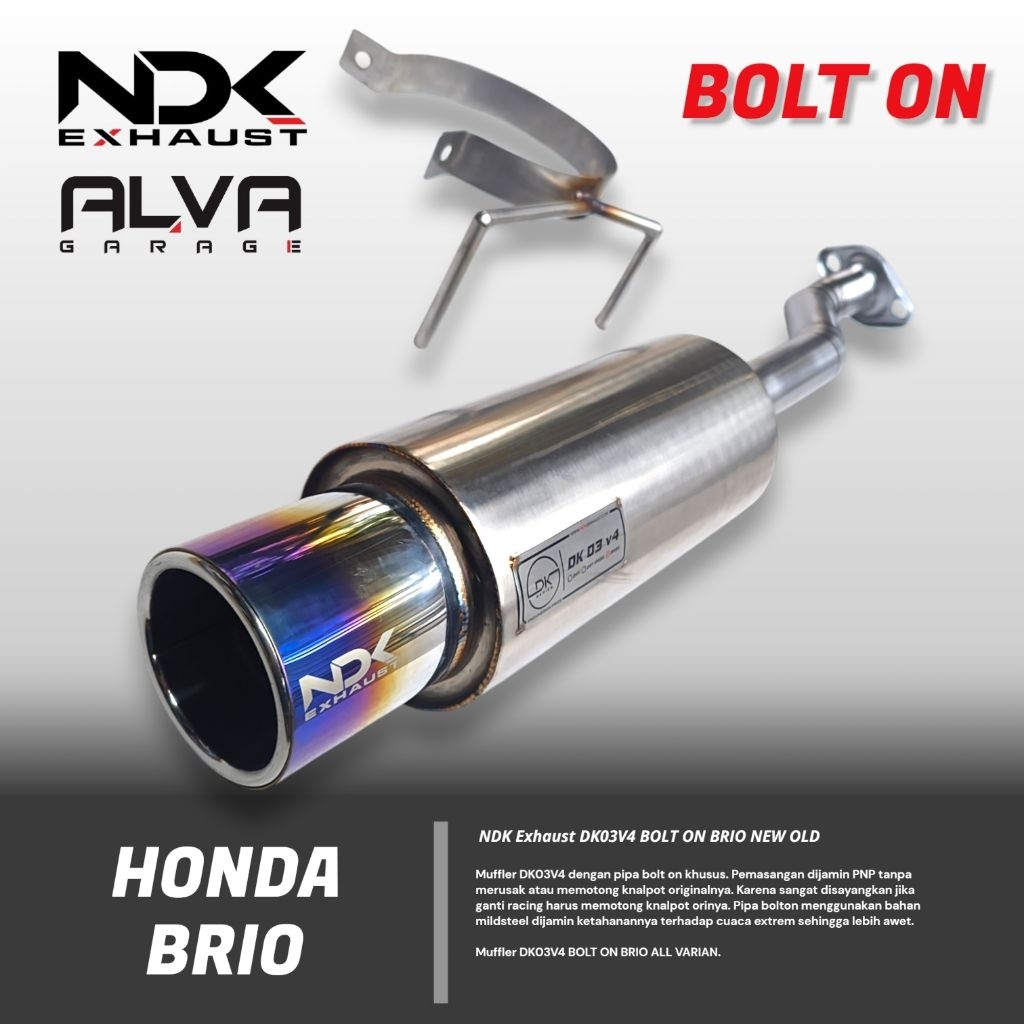 Knalpot NDK Bolt On Brio Muffler Racing NDK EXHAUST
