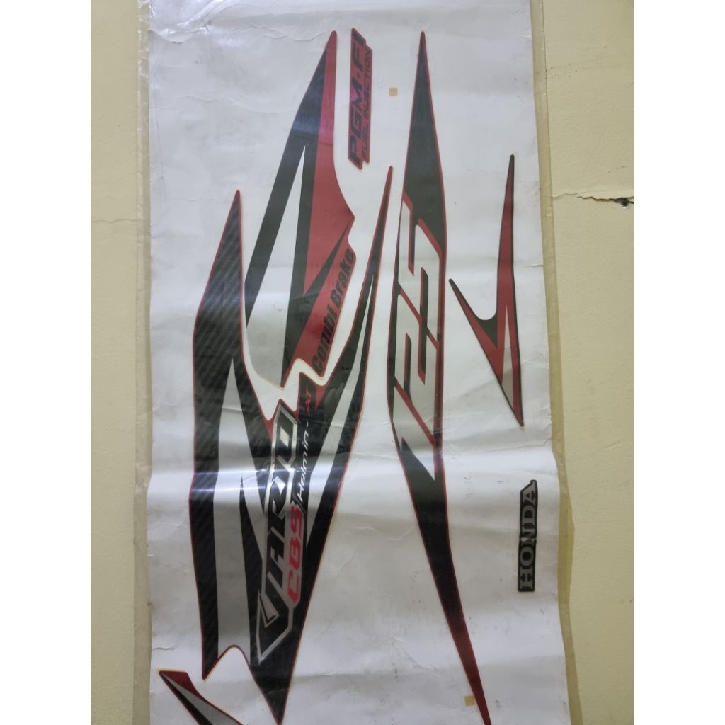 Striping Vario 125 Old Bohlam Combi Brake Helm-In PGM-FI 871X0-KZR-610ZCR Merah Hitam