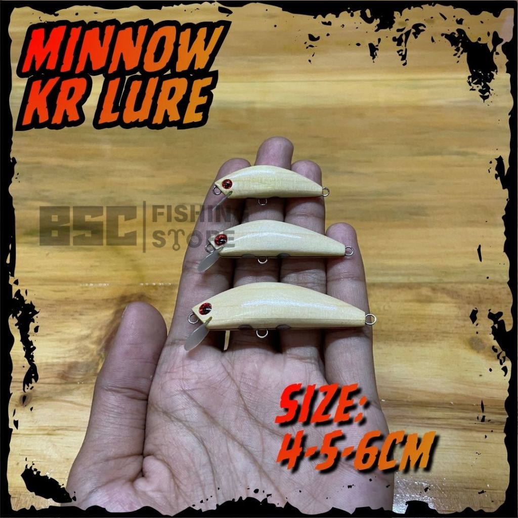 MINNOW KAYU HANDMADE KR LURE UMPAN CASTING HAMPALA