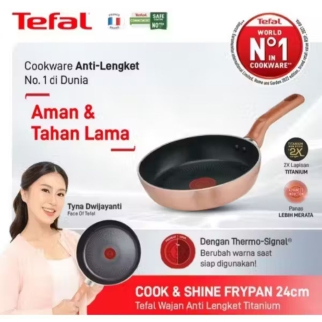 Tefal frypan cook & shine 24 cm - tefal wajan anti lengket - tefal cook & shinee series