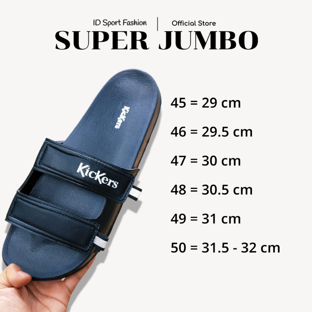 Sandal Pria Jumbo Big Size 45 46 47 48 49 50 | Strap Velcro Bisa Diatur Anti Licin Ringan & Nyaman