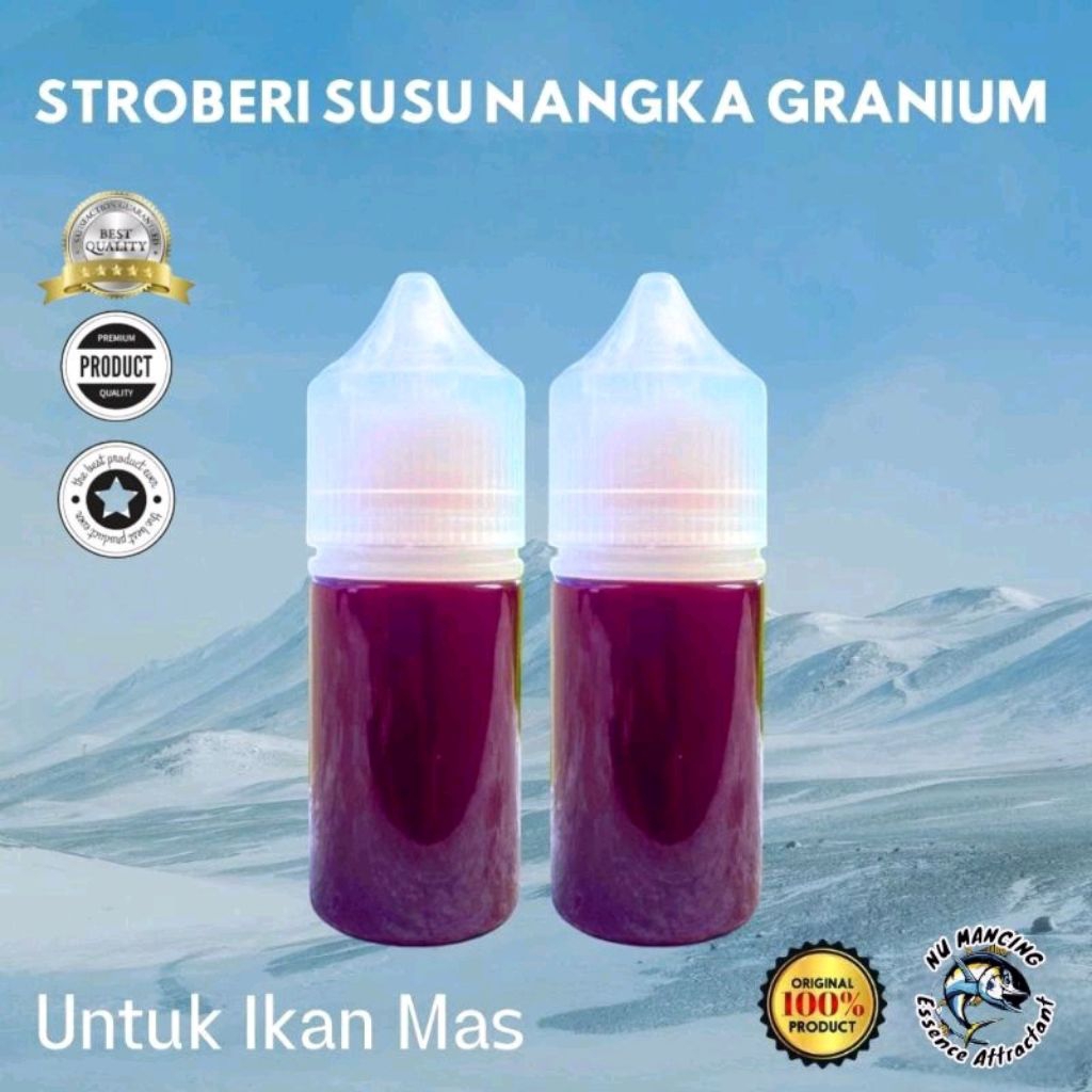 Essen Ikan Mas 30ml Essen Premium Aroma STROBERI NANGKA SUSU GERANIUM