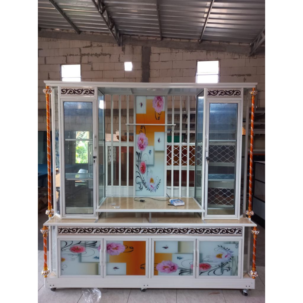 Buffet TV Bufet TV Bifet Aluminium Kaca / Penyekat Ruangan Aluminium