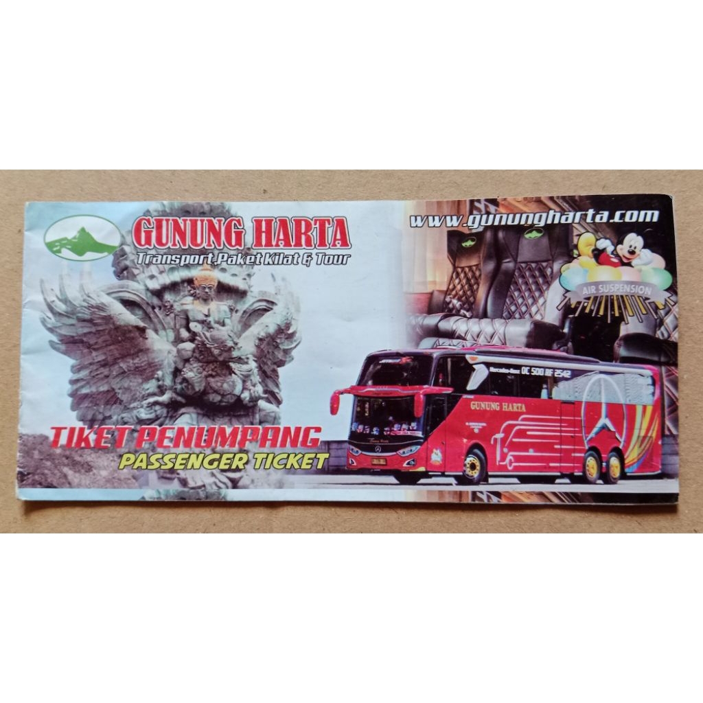 Tiket bis / bus jadul lawas