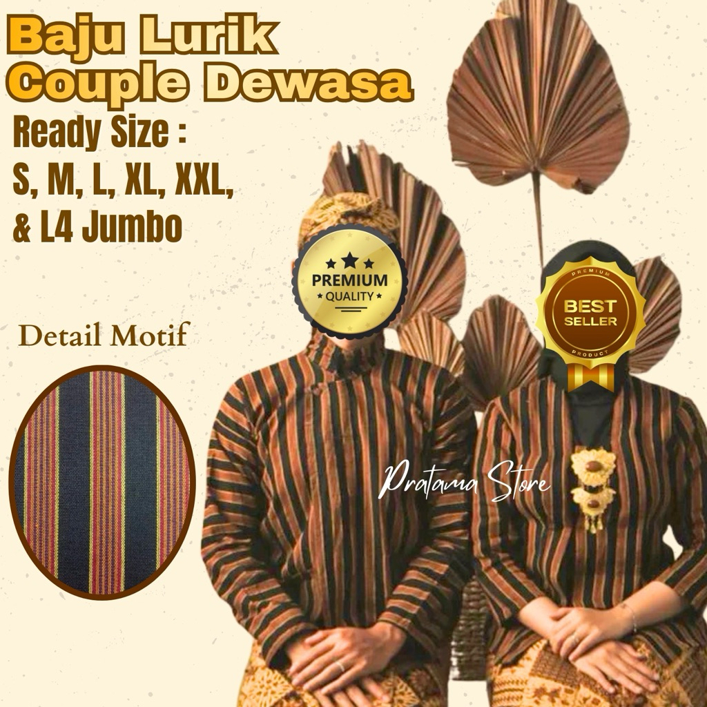 Ready Siap Kirim  Baju Adat Jawa Lurik Dewasa Pria Baju Lurik Adat Jawa Dewasa Baju Jawa Lurik Pria 