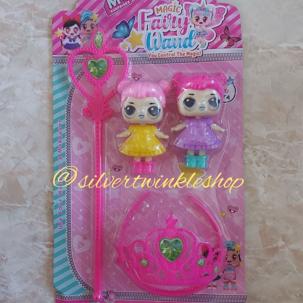 Mainan edukasi anak tongkat peri karakter kartun lol mahkota crown tiara hiasan kepala aksesoris acc