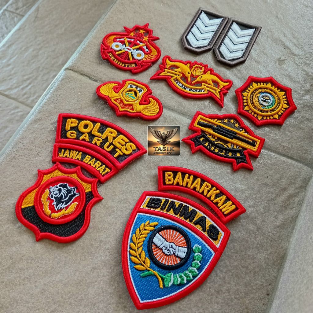 ATRIBUT BINMAS POLRI FULLSET BORDIR TIMBUL