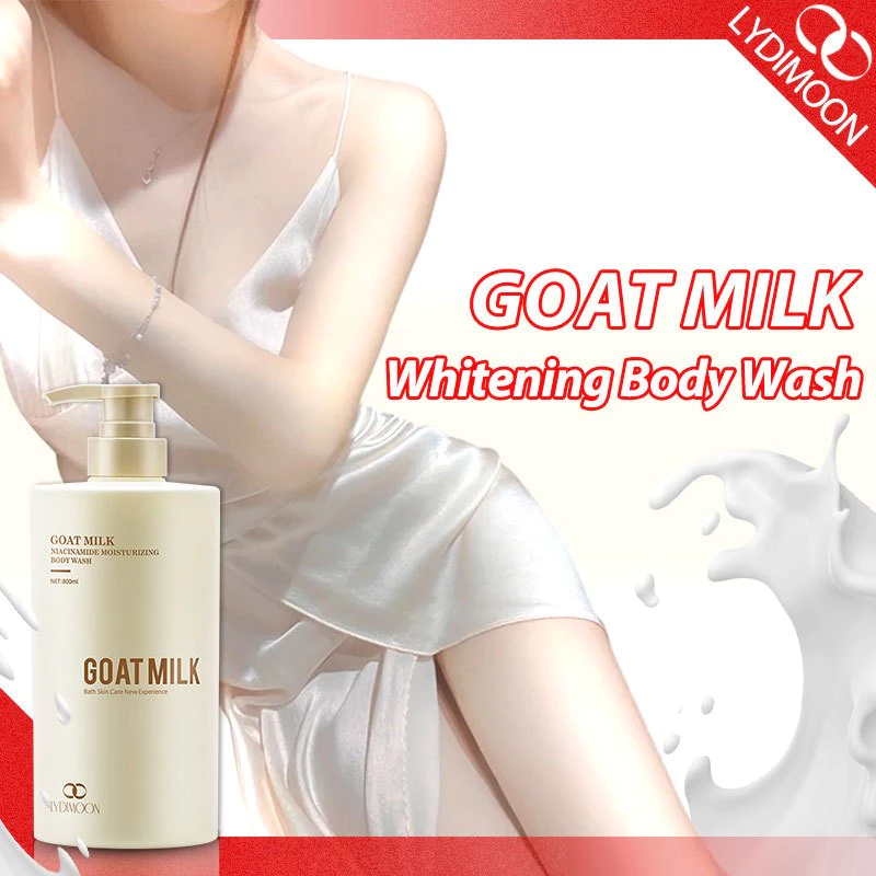 LYDIMOON Sabun mandi cair sabun susu kambing body wash whitening Sabun pemutih badan 800ML Menolak u